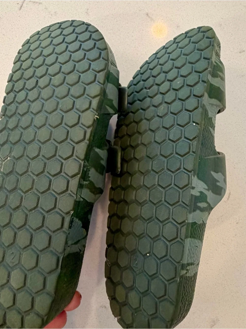 Cat & Jack Green Camo Double-Buckle Slide Sandals